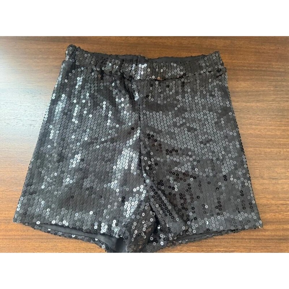 Spirit Halloween Black Sequin Shorts - Size Small Sparkly Rave Festival Costume